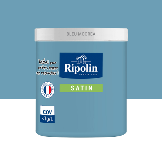 Peinture mur, boiserie, radiateur bleu moorea satiné RIPOLIN Intérieur 75ml