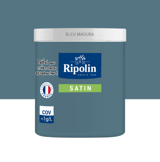 Testeur peinture mur, boiserie, radiateur bleu madura satiné RIPOLIN Intérieur 75ml