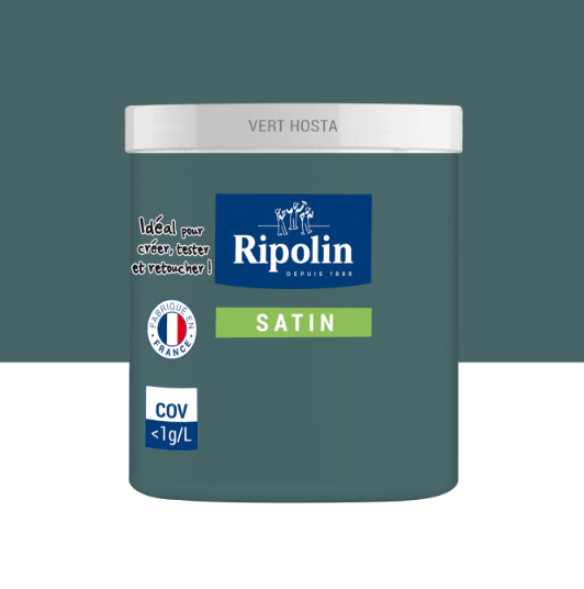 Testeur peinture mur, boiserie, radiateur vert hosta satiné RIPOLIN Intérieur 75ml