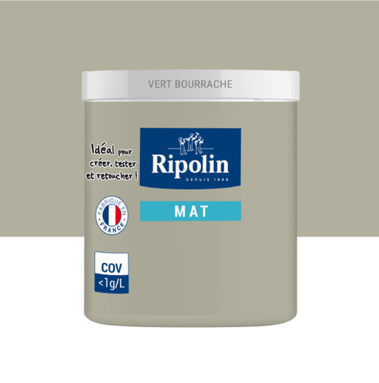 Testeur peinture mur, boiserie, radiateur vert bourrache mat RIPOLIN Intérieur 75ml