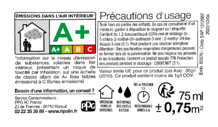 Testeur peinture mur, boiserie, radiateur vert bourrache mat RIPOLIN Intérieur 75ml