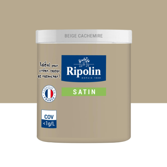 Testeur peinture mur, boiserie, radiateur beige cachemire satiné RIPOLIN Intérieur 75ml