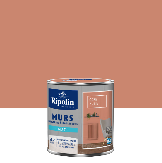 Peinture mur ocre nubie mat RIPOLIN Intérieur 0.5L