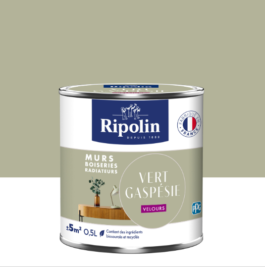 Peinture mur vert gaspesie velours RIPOLIN Intérieur 0.5L