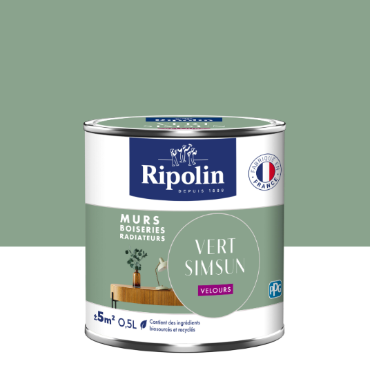 Peinture mur vert simsun velours RIPOLIN Intérieur 0.5L