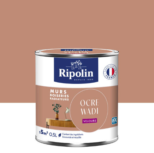 Peinture mur ocre wadi velours RIPOLIN Intérieur 0.5L