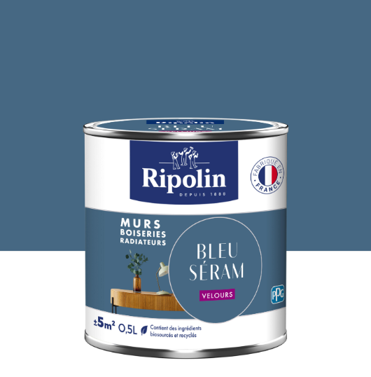 Peinture mur bleu seram velours RIPOLIN Intérieur 0.5L