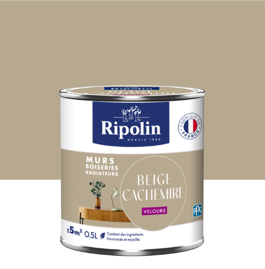 Peinture mur beige cachemire velours RIPOLIN Intérieur 0.5L