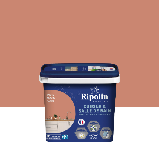 Peinture mur ocre nubie satin RIPOLIN Cuisine et bain 0.75L