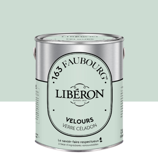 Peinture mur, boiserie vert celadon velours LIBÉRON 163 fauboug 2.5L