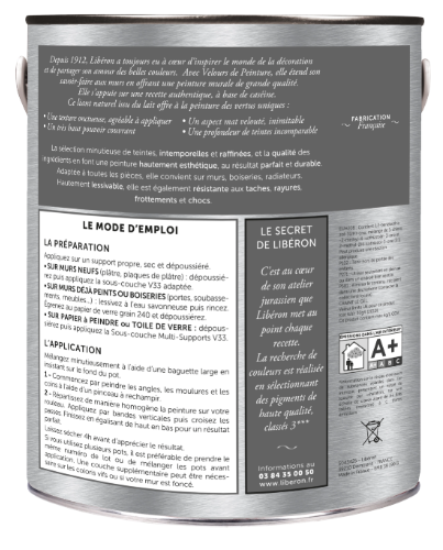 Peinture mur, boiserie rose nymphéas velours LIBÉRON Velours de peinture® 125ml