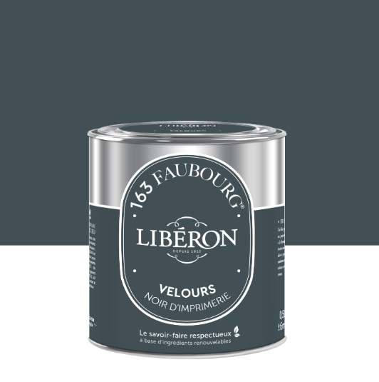Peinture mur, boiserie noir d'imprimerie velours LIBÉRON 163 fauboug 0.5L