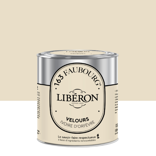 Peinture mur, boiserie ivoire d'orfèvre velours LIBÉRON 163 faubourg 0.5L