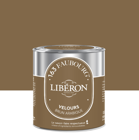 Peinture mur, boiserie brun arabique velours LIBÉRON 163 faubourg 0.5L