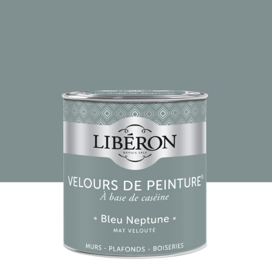 Peinture mur et plafond bleu neptune velours LIBÉRON Velours de peinture® 0.5L