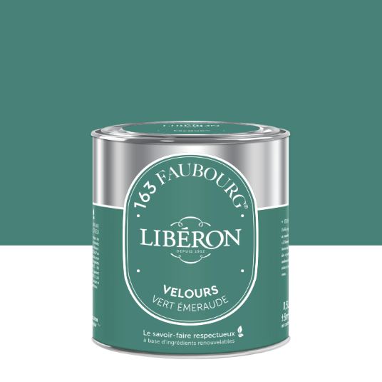 Peinture mur, boiserie vert emeraude velours LIBÉRON 163 faubourg 0.5L