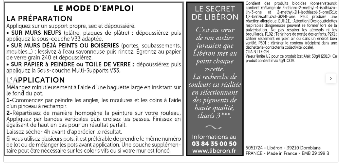 Peinture mur et plafond gris gravure velours LIBÉRON Velours de peinture® 0.5L