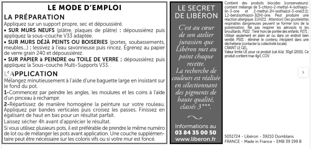 Peinture mur et plafond rose bagatelle velours LIBÉRON Velours de peinture® 0.5l