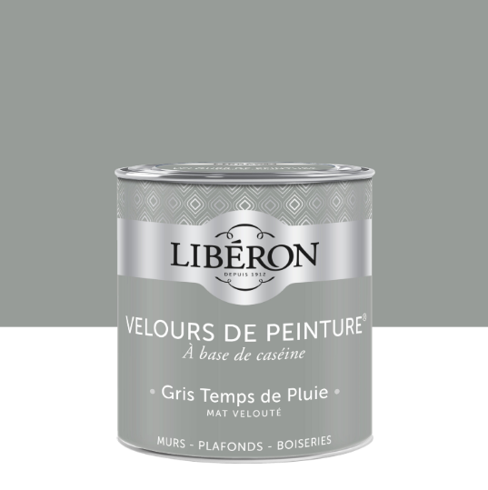 Peinture mur, boiserie gris temps de pluie LIBÉRON Velours de peinture® 0.5l