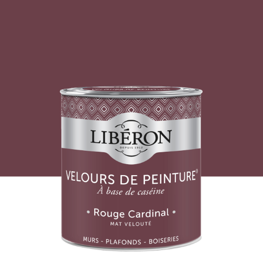 Peinture mur et plafond rouge cardinal velours LIBÉRON Velours de peinture® 0.5l