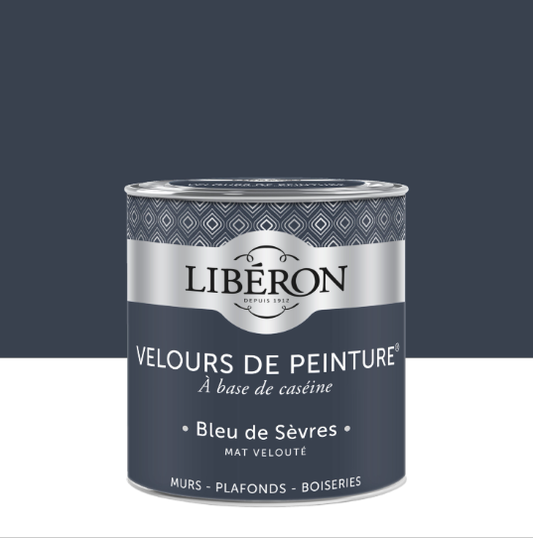 Peinture mur et plafond bleu de sèvres velours LIBÉRON Velours de peinture® 0.5l