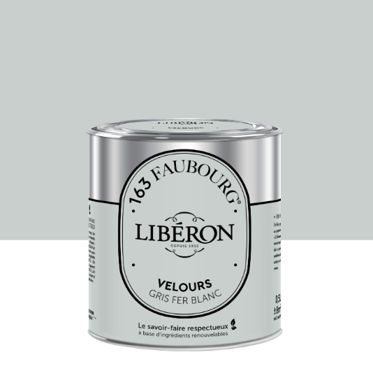 Peinture mur, boiserie gris fer blanc velours LIBÉRON 163 faubourg 0.5L