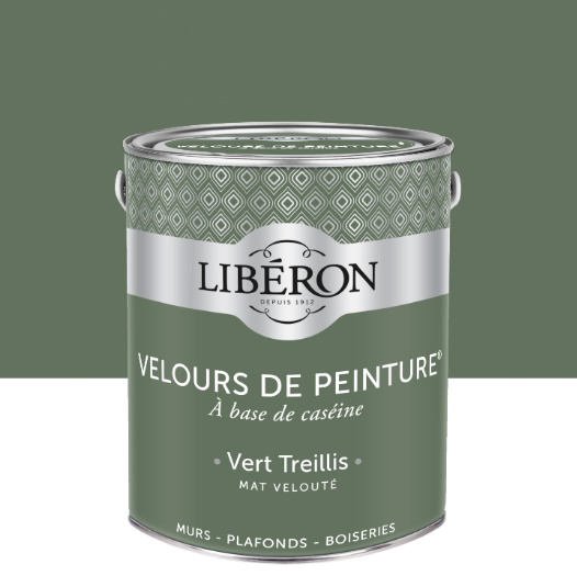 Peinture mur et plafond vert treillis velours LIBÉRON Velours de peinture® 2.5L