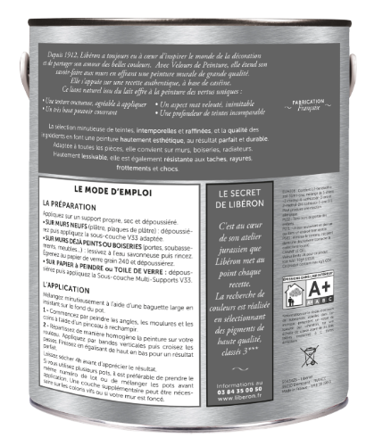 Peinture mur et plafond vert treillis velours LIBÉRON Velours de peinture® 2.5L