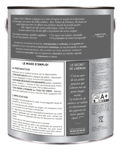 Peinture mur et plafond bleu neptune velours LIBÉRON Velours de peinture® 2.5L