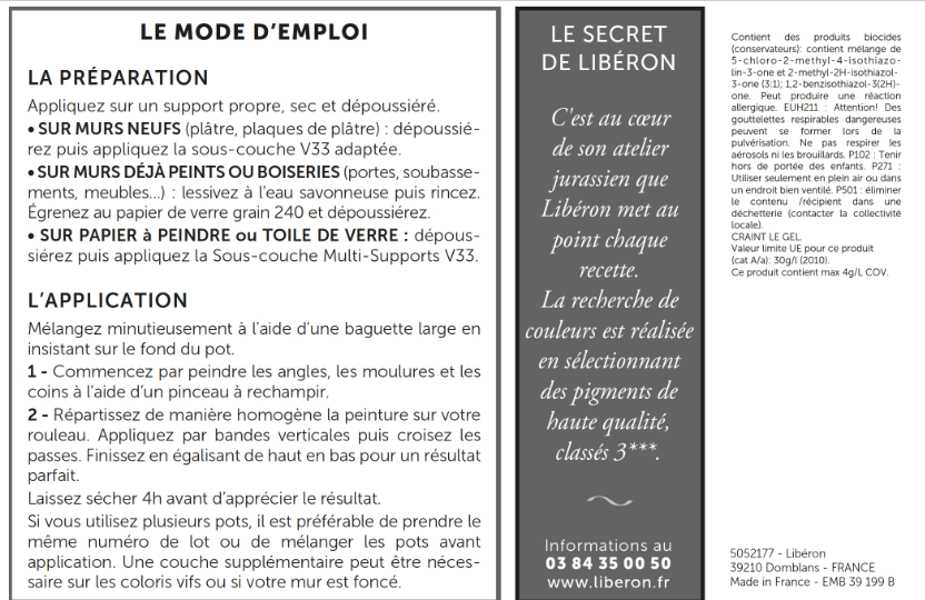 Peinture mur et plafond jaune calisson velours LIBÉRON Velours de peinture® 2.5l