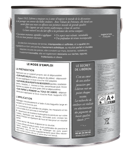 Peinture mur et plafond gris sarrazin velours LIBÉRON Velours de peinture® 2.5L