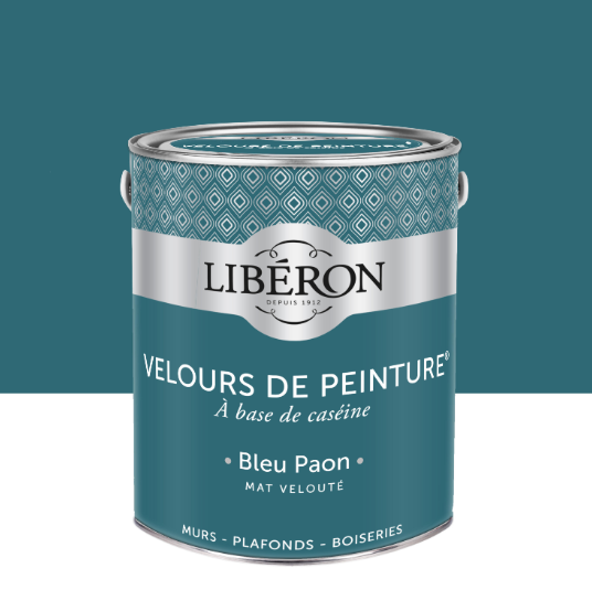 Peinture mur et plafond bleu paon velours LIBÉRON Velours de peinture® 2.5L