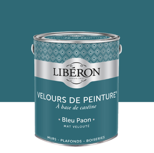 Peinture mur et plafond bleu paon velours LIBÉRON Velours de peinture® 2.5L