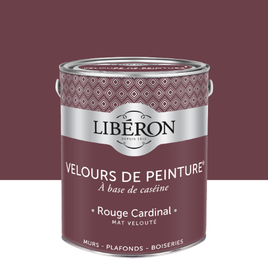 Peinture mur et plafond rouge cardinal velours LIBÉRON Velours de peinture® 2.5l