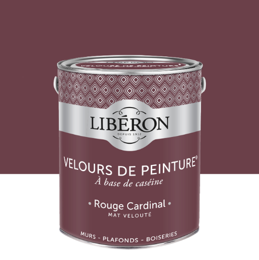 Peinture mur et plafond rouge cardinal velours LIBÉRON Velours de peinture® 2.5l