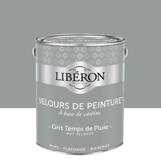 Peinture mur, boiserie gris temps de pluie LIBÉRON Velours de peinture® 2.5l