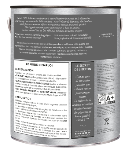 Peinture mur, boiserie gris gustave III LIBÉRON Velours de peinture® 2.5l