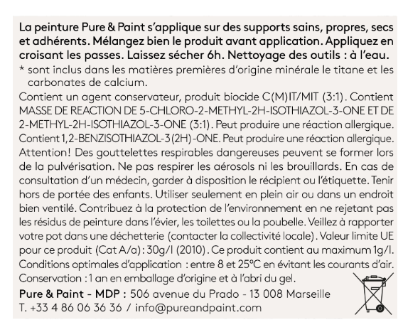 Peinture mur et plafond goémon velours PURE & PAINT , 0.1L