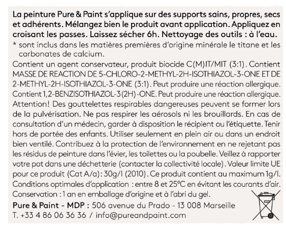 Peinture mur et plafond soir de sienne velours PURE & PAINT , 0.1l