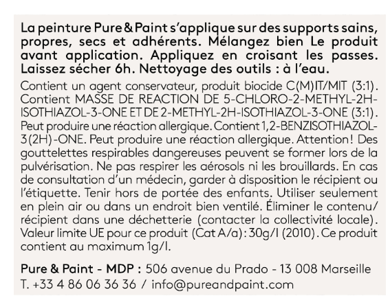 Peinture mur et plafond doux matin velours PURE & PAINT , 0.1l