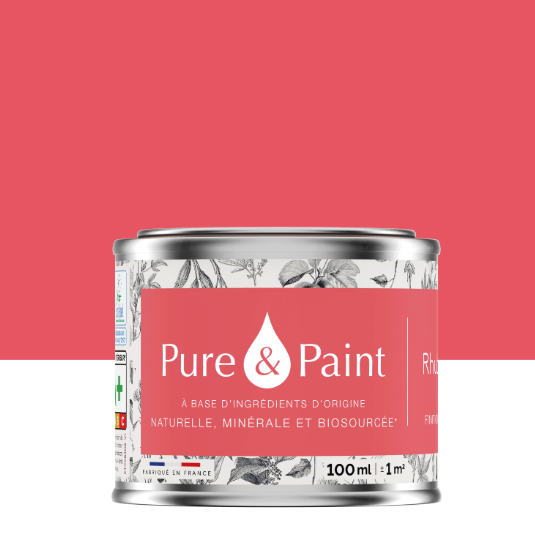 Peinture mur et plafond rhubarbe velours PURE & PAINT , 0.1L