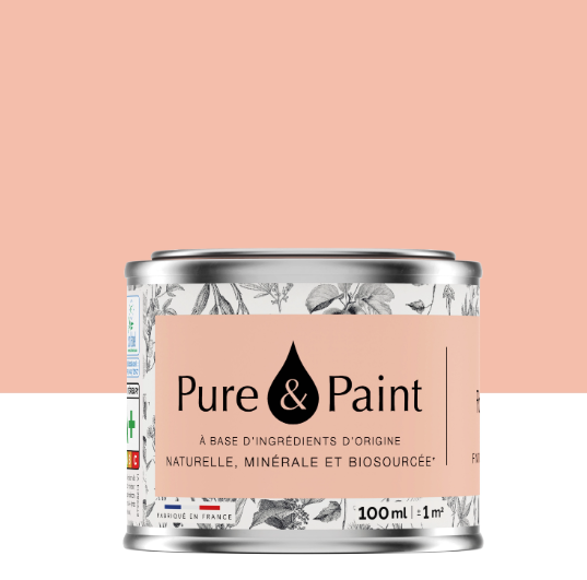 Peinture mur et plafond roséus velours PURE & PAINT , 0.1L
