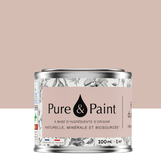 Peinture mur et plafond rose du passé velours PURE & PAINT , 0.1l