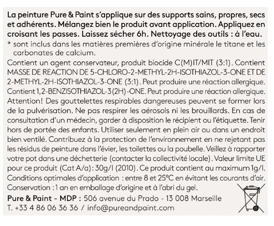 Peinture mur et plafond flandres velours PURE & PAINT , 0.1L