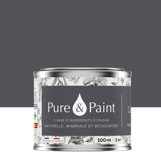 Peinture mur et plafond carbon velours PURE & PAINT , 0.1L