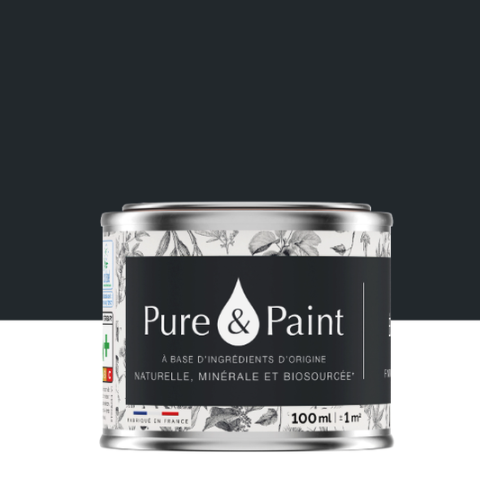 Peinture mur et plafond ébène velours PURE & PAINT , 0.1L