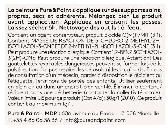 Peinture mur et plafond marron glacé velours PURE & PAINT , 0.1L