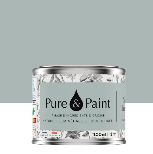 Testeur peinture mur, boiserie, plafond sauge blanche velours PURE & PAINT , 0.1L