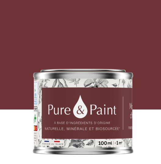 Testeur peinture mur, boiserie, plafond marron d'inde velours PURE & PAINT , 0.1L