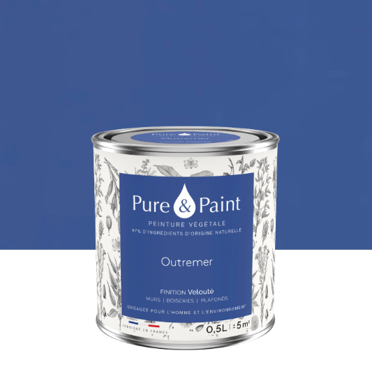Peinture mur et plafond outremer velours PURE & PAINT , 0.5L